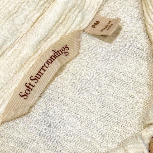 ππΏ SOFT SURROUNDINGS Jiada Cream Gauze Tunic | Womenβs Petite Medium, Lace Boho - Picture 4 of 5